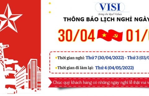 THÔNG BÁO: Lịch nghỉ lễ 30/04 & 01/05